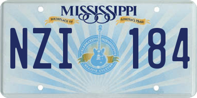 MS license plate NZI184