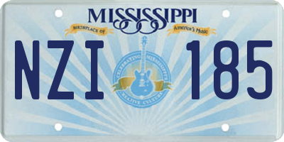 MS license plate NZI185