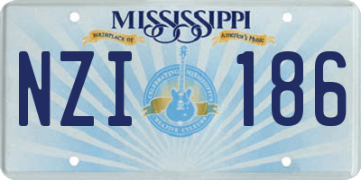 MS license plate NZI186