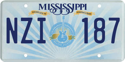MS license plate NZI187