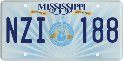 MS license plate NZI188