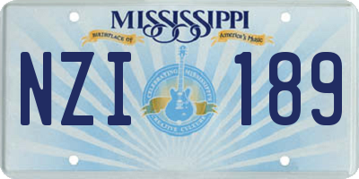 MS license plate NZI189