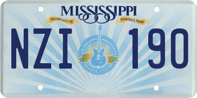 MS license plate NZI190