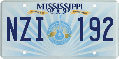 MS license plate NZI192