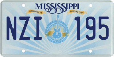 MS license plate NZI195