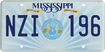MS license plate NZI196