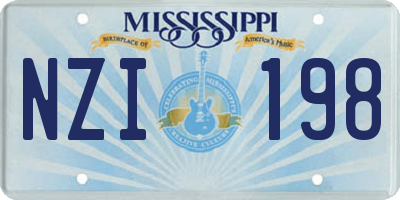 MS license plate NZI198
