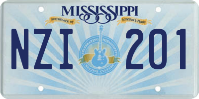 MS license plate NZI201