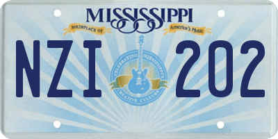 MS license plate NZI202