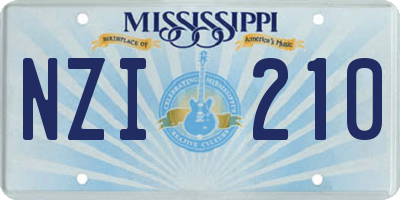 MS license plate NZI210