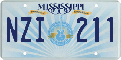 MS license plate NZI211