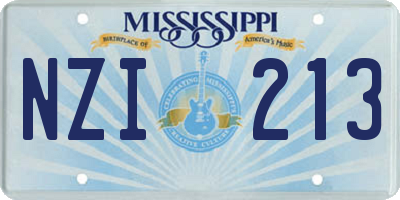 MS license plate NZI213