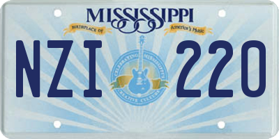 MS license plate NZI220