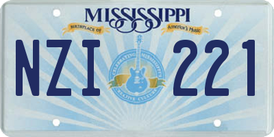 MS license plate NZI221