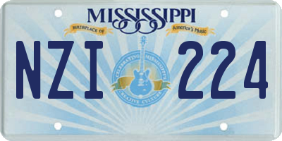 MS license plate NZI224