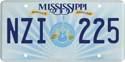 MS license plate NZI225