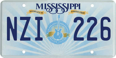 MS license plate NZI226