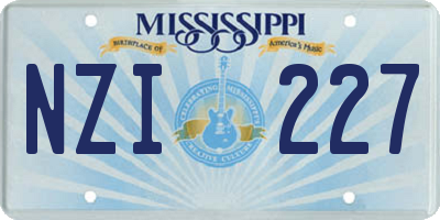 MS license plate NZI227