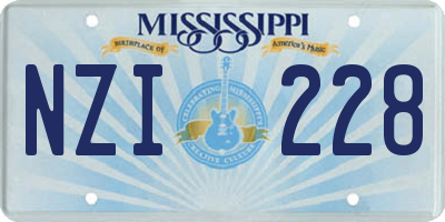 MS license plate NZI228