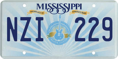MS license plate NZI229