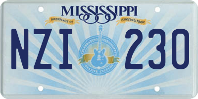 MS license plate NZI230