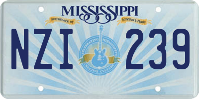 MS license plate NZI239