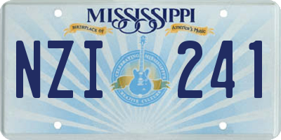 MS license plate NZI241