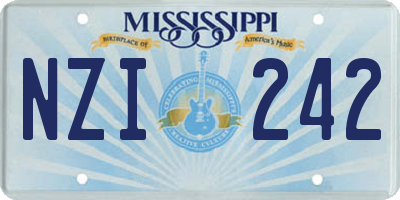 MS license plate NZI242