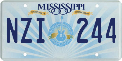MS license plate NZI244
