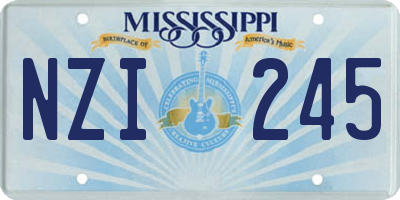 MS license plate NZI245