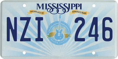 MS license plate NZI246