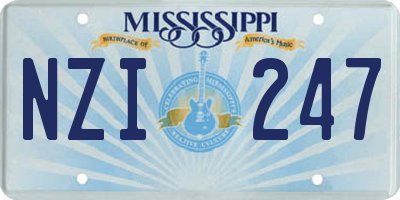 MS license plate NZI247
