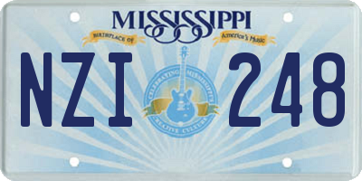 MS license plate NZI248