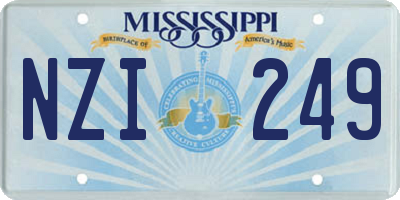 MS license plate NZI249
