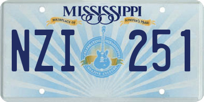 MS license plate NZI251