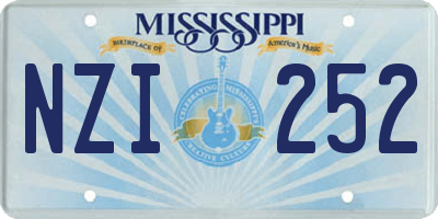 MS license plate NZI252