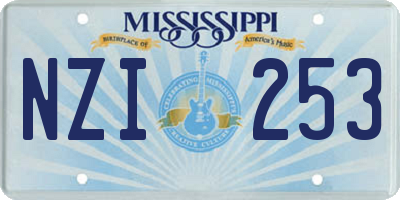 MS license plate NZI253