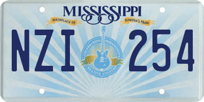 MS license plate NZI254