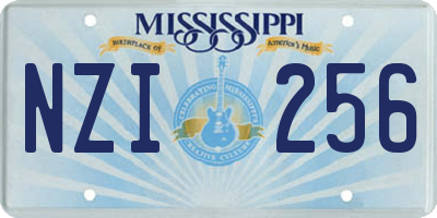 MS license plate NZI256