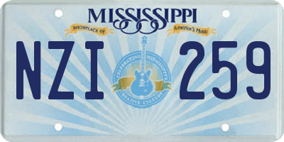 MS license plate NZI259