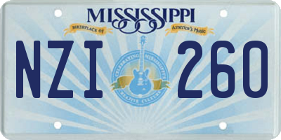 MS license plate NZI260