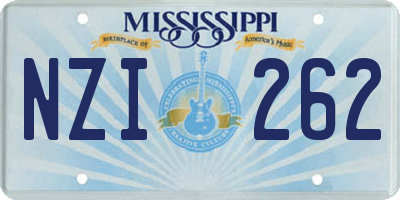 MS license plate NZI262
