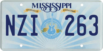 MS license plate NZI263