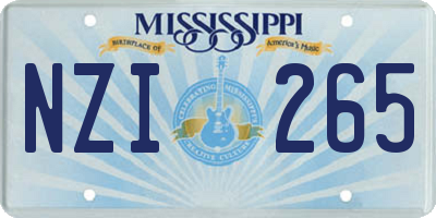 MS license plate NZI265