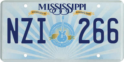 MS license plate NZI266