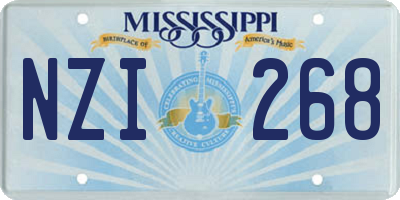 MS license plate NZI268