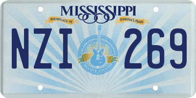 MS license plate NZI269