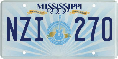 MS license plate NZI270