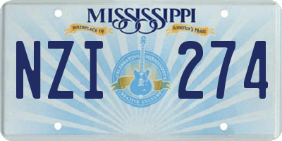 MS license plate NZI274