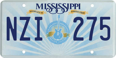 MS license plate NZI275